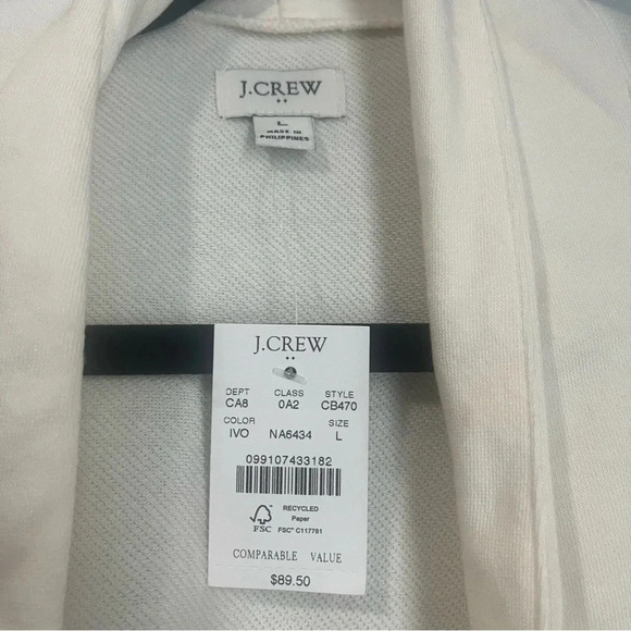 NEW J Crew Cream/Off White Knit Wrap Cardigan Sweater- Large - Picture 4 of 7